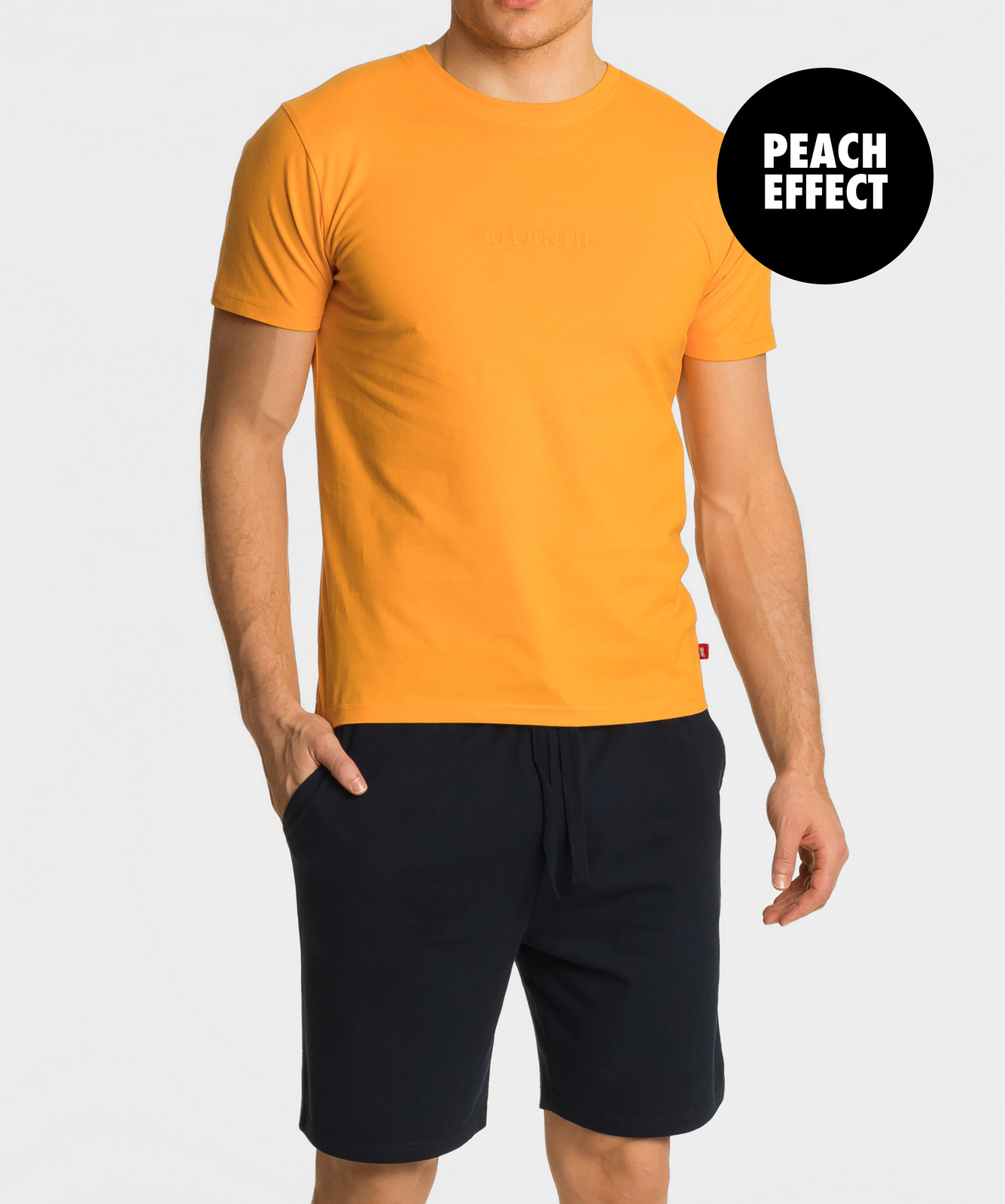 Мужская пижама Atlantic, 1 шт. в уп., хлопок, светло-оранжевая, NMP-364
