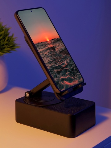 Портативная колонка 3 в 1 PS-50, держатель для телефона, power bank, 5 Вт, 1500 мАч, чёрная