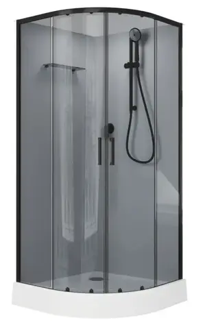 Aquanet 267258 Passion EVO R 90 Душ. кабина 1/4 круга, 900х900 BLACK 3 Набор (267258)