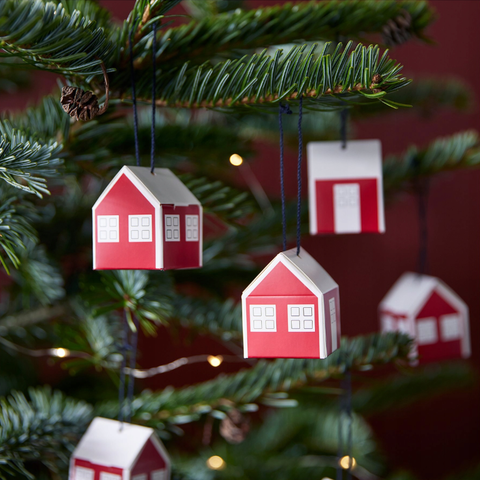 Набор ёлочных украшений Винтэртид, 3 шт, бумага, красный