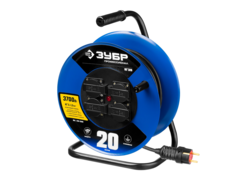 ЗУБР КГ-315, КГ, 3 x 1.5 мм2, 20 м, 3700 Вт, IP44, силовой удлинитель на стальной катушке, Профессионал (55080-20)