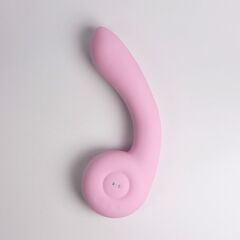 Розовый вибростимулятор точки G с нагревом Bendable Heating G-Spot Vibrator - 