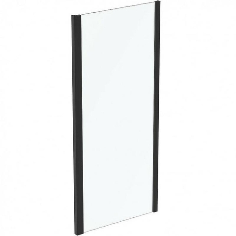 Ideal Standart K9374V3 CONNECT 2 L Фиксированная боковая панель 90 см, высота 195 см, безопасное прозрачное стекло 6 мм, антиизвестковое покрытие Ideal Clean, алюминиевый профиль Silk Black, регулировка профиля до 50 мм