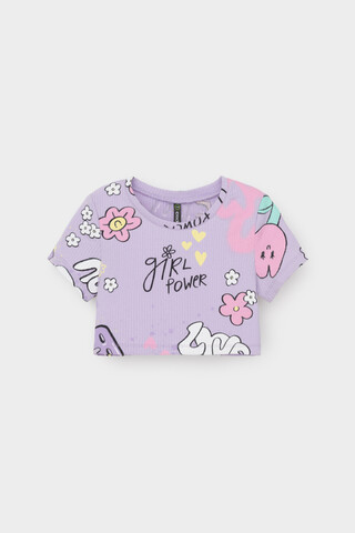 фуфайка  для девочки  КР 302697/пастельно-лиловый,позитив к541