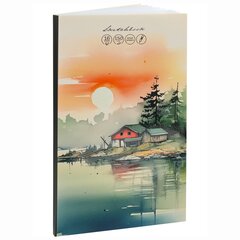 
          Скетчбук-гормошка А5, 16л., "На берегу реки", 150 г/м2, Проф-Пресс, без скрепления(складной), ламинирав. картон, матовая ламинация, выб. лак, офсет