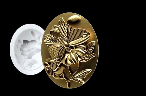 Силиконовый молд Камея № 29 Бабочка Объемная