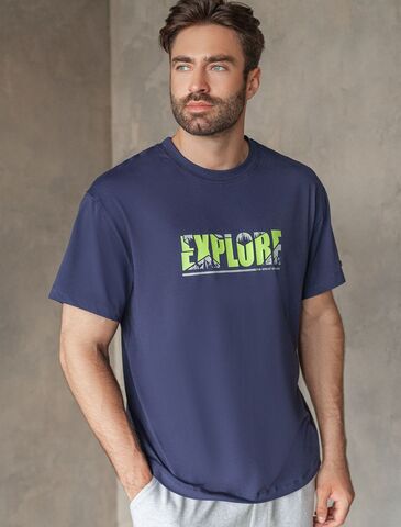 Свободная футболка  с авторским принтом  U49.048 (121523)