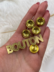 Пуговицы золотистые (лимонное золото) с углублением в центре