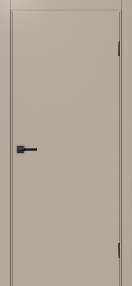 Дверь межкомнатная Оптима Порте Неаполь 201 (кромка ПВХ черная с 4х сторон с врезкой под замок Морелли М1895 (М1885)), цвет мокко, экошпон, глухая