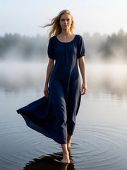 Акулина. Платье льняное женское базовое PL-422619