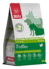 Корм для собак сухой диетический при расстройствах пищеварения Blitz Vetline Canine Gastrointestinal Dry Dog Food 1,5кг