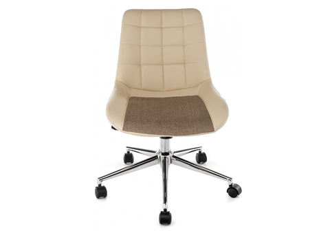 Офисное кресло для персонала и руководителя Компьютерный стул Marco beige fabric 62*62*77 Хромированный металл /Бежевый