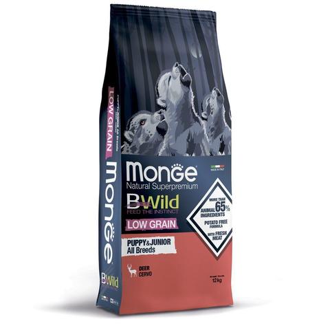 Monge Dog BWild LOW GRAIN Puppy & junior низкозерновой корм из мяса оленя для щенков всех пород 12кг