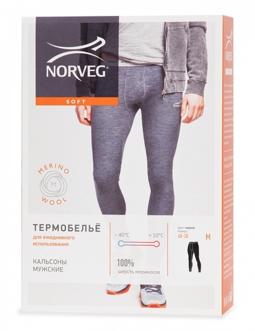 Картинка кальсоны Norveg Soft Pants черный - 6