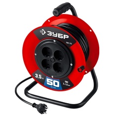 ЗУБР ПВС-215, ПВС, 2 х 1.5 мм2, 50 м, 3500 Вт, силовой удлинитель на катушке (55103-50)