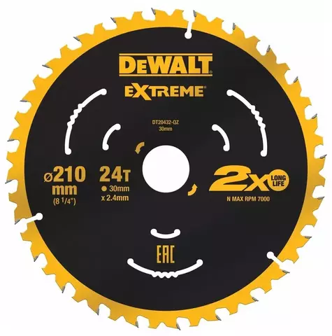 Пильный диск DeWALT Extreme DT20432-QZ 210х30 мм