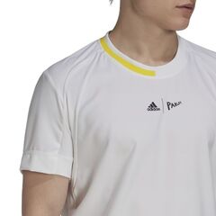 Футболка теннисная Adidas London Stretch Woven Tee - white/impact yellow