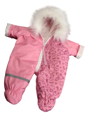 Комбинезон на стежке - Розовый / детки. Одежда для кукол, пупсов и мягких игрушек.