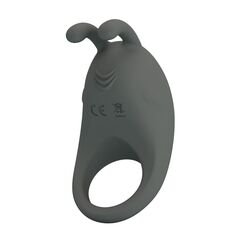 Серое эрекционное кольцо с вибрацией Master Ring - 