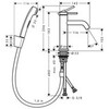 Hansgrohe 73211670 Tecturis S Смеситель для раковины, однорычажный, 110 с гигиеническим душем и шлангом