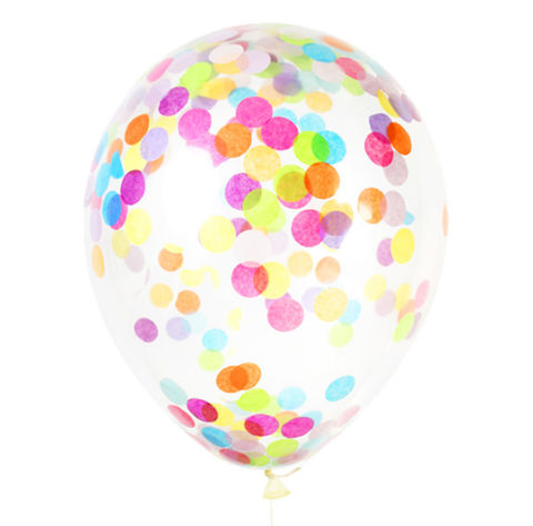 Воздушные шары с конфетти разноцветные