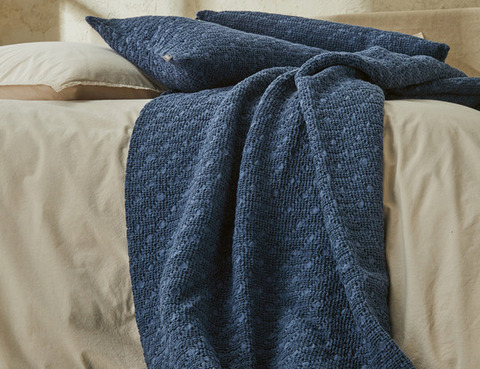 Покрывало 180x260 Blanc des Vosges Everest Indigo синее