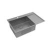Lemark 9936151 KEZADRA 780L Мойка кухонная с крылом из нерж.стали (чаша слева) цвет:графит в комплекте крепеж, арматура сливная с прямоуг.переливом, сифон