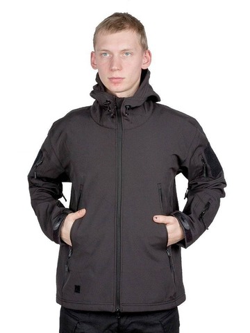 Ветровка Shark Skin Soft Shell на флисе (black)