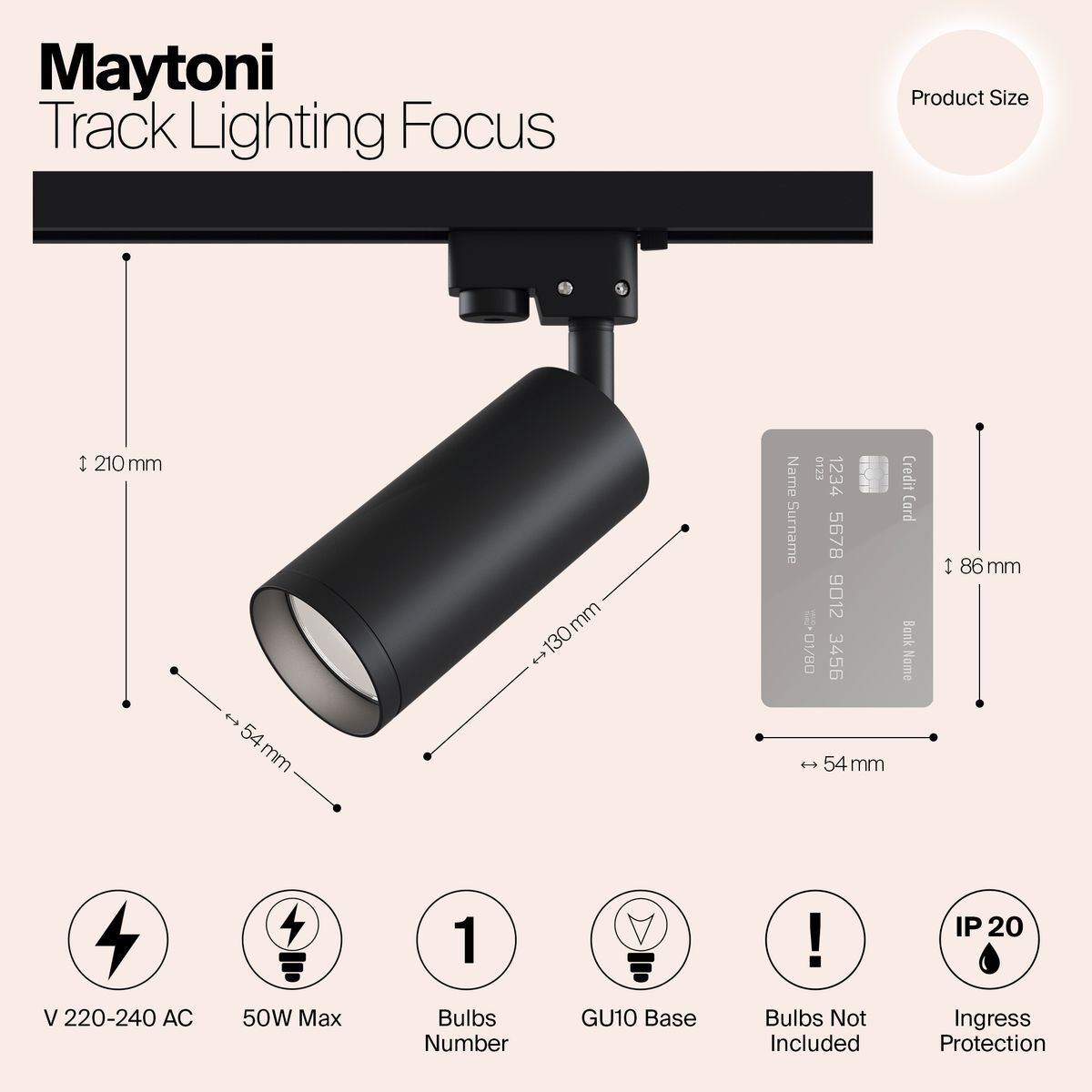 Трековый светильник Maytoni Track TR004-1-GU10-B