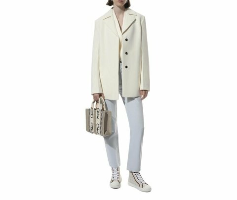 Сумка-тоут женская Chloé Woody Mini бежевый