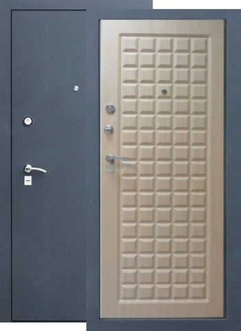Входная металлическая дверь Троя (чёрный шёлк+шпон бук)  Цитадель из стали 1,5 мм с 2 замками