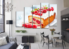 Модульная картина " Кекс с малиной "