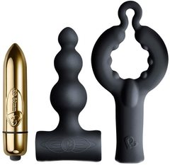 Элегантный вибронабор Be Mine: вибропуля и 2 силиконовые насадки - 