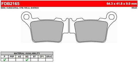 FDB2165P Тормозные колодки дисковые MOTO, блистер 2 шт