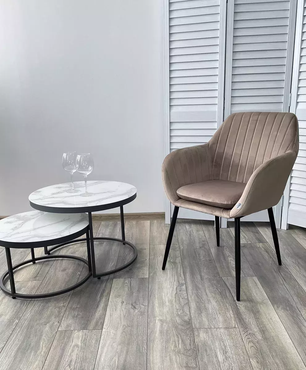 Стул ALABAMA BLUVEL-40 BEIGE, велюр / черный каркас М-City