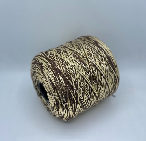Luxury Production by Ri.Go (пр.Италия), art-Emporium, 180м/100гр, 90%Меринос,8%Полиэстер(фольга), 2%Полиамид , цвет-Коричневый+золото(157/627) ,арт.32224