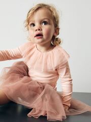 Лонгслив с воротником для девочки Next B22-705, Персиковый