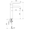 Delabie 2565T5EP Смеситель EP с высоким фиксированным изливом В.305 Д.160, гигиенический рычаг