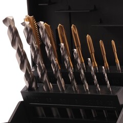Набор метчиков машинных M3 -M12 HSSE-TiN DIN371/376 (B/4-5P, + сверла) 14пр Volkel 47836