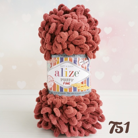 ALIZE PUFFY FINE 751, Терракот