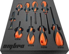 Ombra OMT9STE Набор отверток стержневых Basic в EVA ложементе 280х375 мм, 9 предметов 56129
