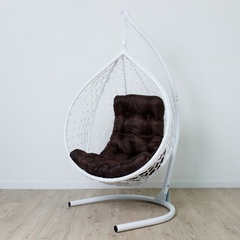 57043 Кресло Подвесное Кокон БЕЛЫЙ Чебоксары (Вид каркаса Plain, Ажур, подушка)