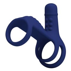 Синяя вибронасадка на пенис Vibrating Penis Sling - 