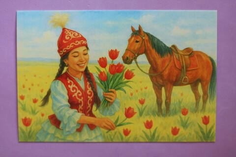 Девушка с тюльпанами