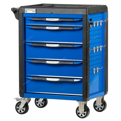 NORDBERG (T5P(B))Тележка инструментальная, 5 выдвижных ящиков, с системой защиты от опрокидывания, синяя