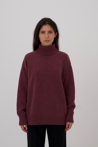 Джемпер Ann из кардной шерсти ягнёнка 100% с высоким воротом