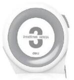 Рулетка "Home Series White" Deli H8103A 3м х 19мм, клипса, шнурок, эксклюзивный дизайн