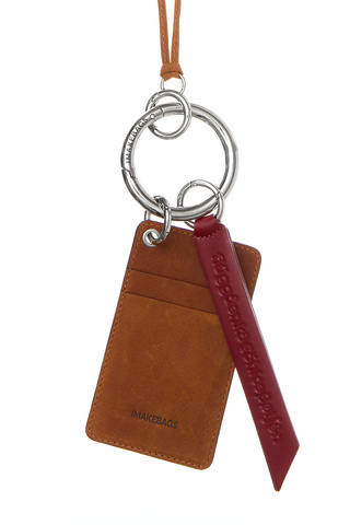 Подвеска - картхолдер с карабином CARAMEL