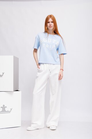 Marc Aurel Брюки широкие из вискозы и льна с эластичным поясом