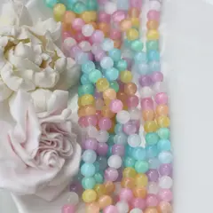 Селенит бусины, шарик, микс, 6 мм, 1 нить, К019